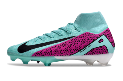 Unisex Nike Air Zoom Mercurial Superfly 10 Elite FG Firm Ground High-Tops Football Boots - Jade/Black/Purple