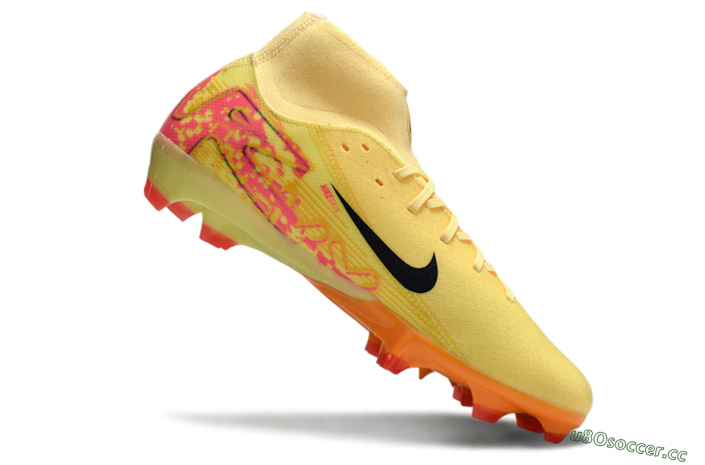 Men's Nike Air Zoom Mercurial Superfly 10 Elite FG Firm Ground High-Tops Football Boots - Yellow/Black/Red 4