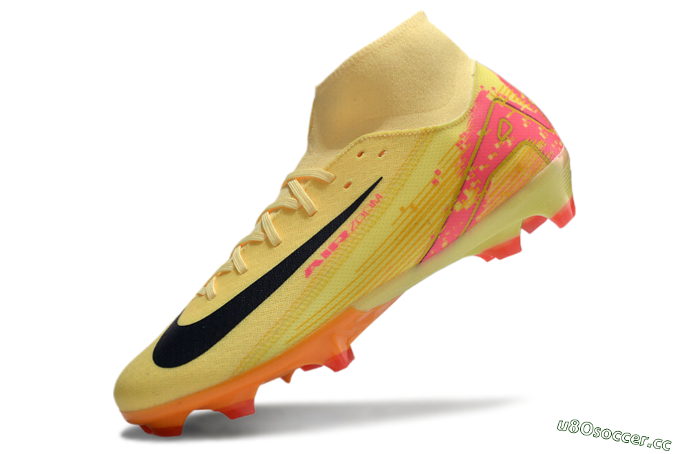 Men's Nike Air Zoom Mercurial Superfly 10 Elite FG Firm Ground High-Tops Football Boots - Yellow/Black/Red 5