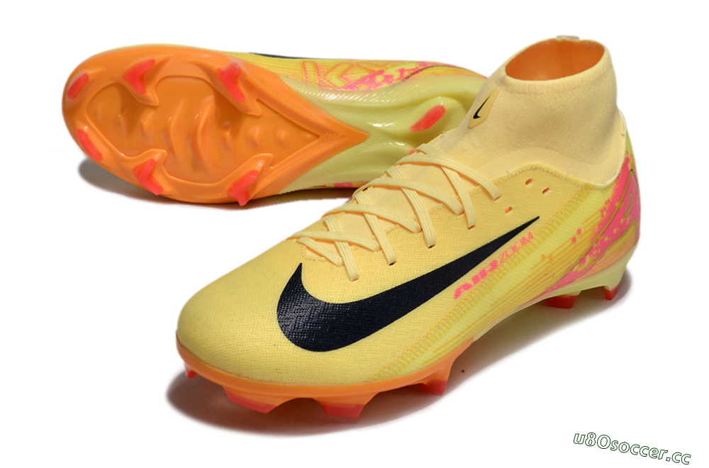 Men's Nike Air Zoom Mercurial Superfly 10 Elite FG Firm Ground High-Tops Football Boots - Yellow/Black/Red 3