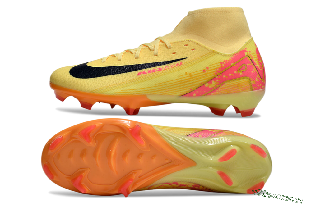 Men's Nike Air Zoom Mercurial Superfly 10 Elite FG Firm Ground High-Tops Football Boots - Yellow/Black/Red 1