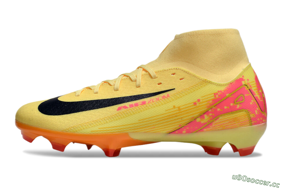 Men's Nike Air Zoom Mercurial Superfly 10 Elite FG Firm Ground High-Tops Football Boots - Yellow/Black/Red 0
