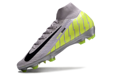 Unisex Nike Air Zoom Mercurial Superfly 10 Elite FG Firm Ground High-Tops Football Boots - Grey/Black/Yellow