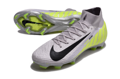 Unisex Nike Air Zoom Mercurial Superfly 10 Elite FG Firm Ground High-Tops Football Boots - Grey/Black/Yellow