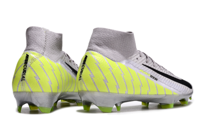 Unisex Nike Air Zoom Mercurial Superfly 10 Elite FG Firm Ground High-Tops Football Boots - Grey/Black/Yellow