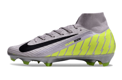Unisex Nike Air Zoom Mercurial Superfly 10 Elite FG Firm Ground High-Tops Football Boots - Grey/Black/Yellow