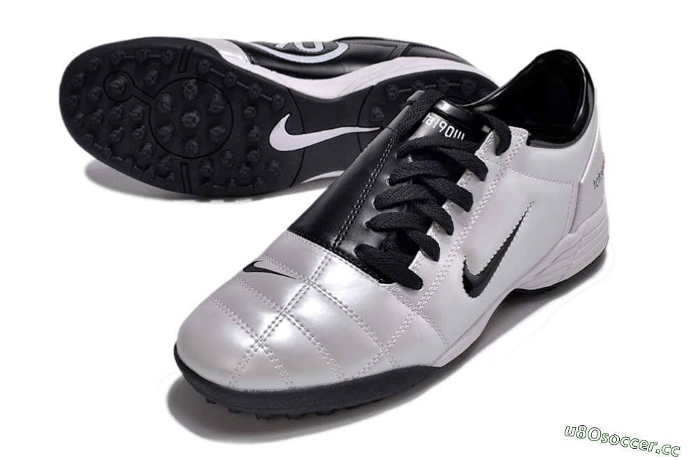 Men's Nike Total 90 II TF Artificial Turf Low-Tops Football Shoes - Silver/Black/White 3