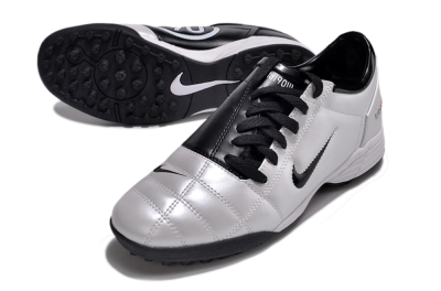 Men's Nike Total 90 II TF Artificial Turf Low-Tops Football Shoes - Silver/Black/White