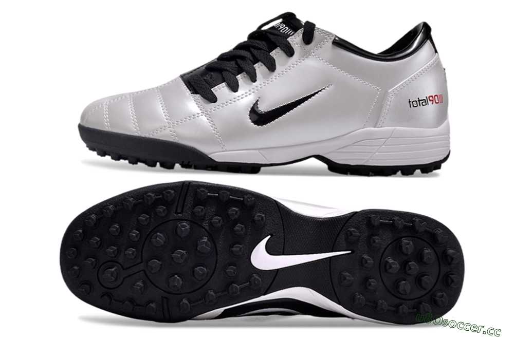 Men's Nike Total 90 II TF Artificial Turf Low-Tops Football Shoes - Silver/Black/White 1
