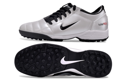 Men's Nike Total 90 II TF Artificial Turf Low-Tops Football Shoes - Silver/Black/White