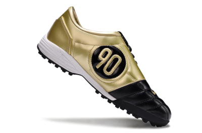 Men's Nike Total 90 II TF Artificial Turf Low-Tops Football Shoes - Black/Gold/White