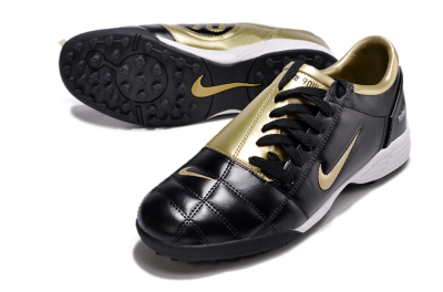 Men's Nike Total 90 II TF Artificial Turf Low-Tops Football Shoes - Black/Gold/White