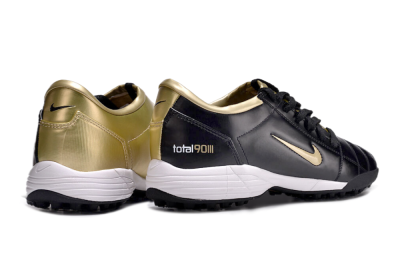 Men's Nike Total 90 II TF Artificial Turf Low-Tops Football Shoes - Black/Gold/White