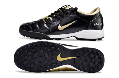 Men's Nike Total 90 II TF Artificial Turf Low-Tops Football Shoes - Black/Gold/White