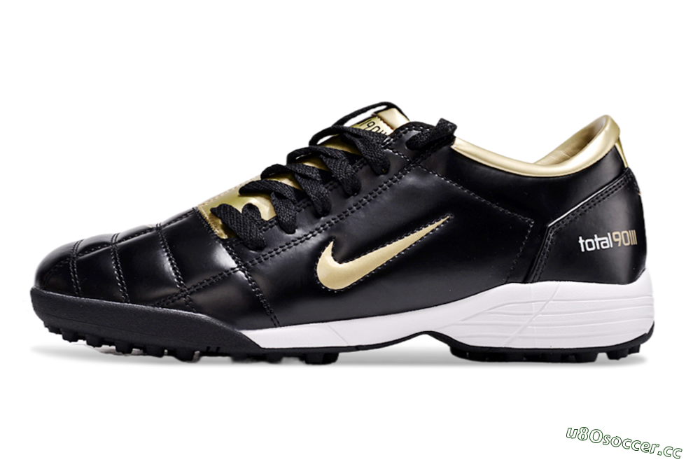 Men's Nike Total 90 II TF Artificial Turf Low-Tops Football Shoes - Black/Gold/White 0