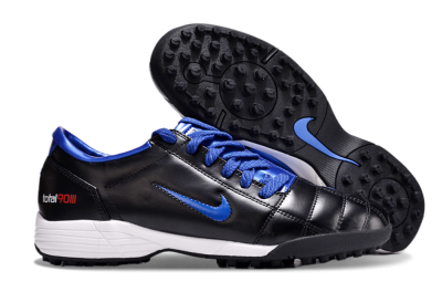 Men's Nike Total 90 II TF Artificial Turf Low-Tops Football Shoes - Black/Blue/White