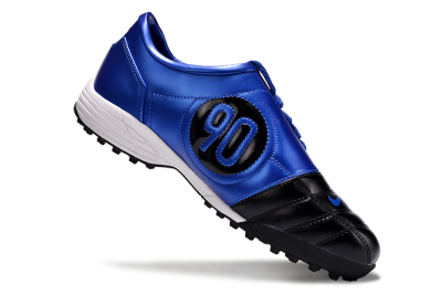 Men's Nike Total 90 II TF Artificial Turf Low-Tops Football Shoes - Black/Blue/White