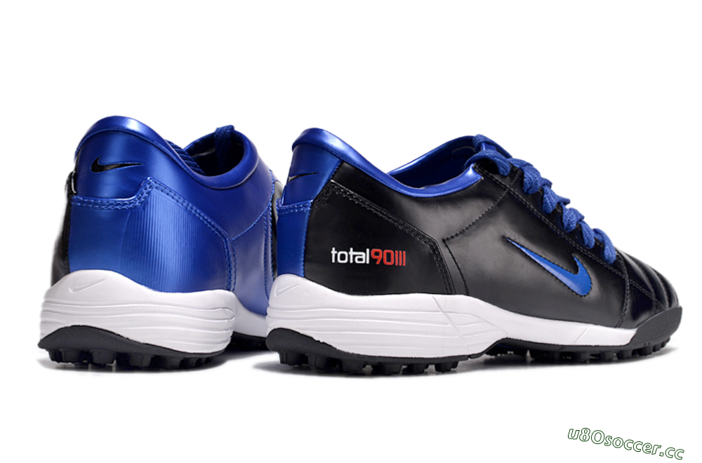 Men's Nike Total 90 II TF Artificial Turf Low-Tops Football Shoes - Black/Blue/White 6