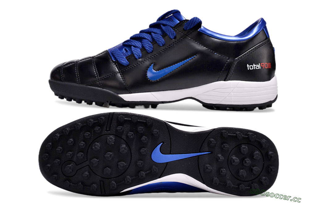 Men's Nike Total 90 II TF Artificial Turf Low-Tops Football Shoes - Black/Blue/White 1