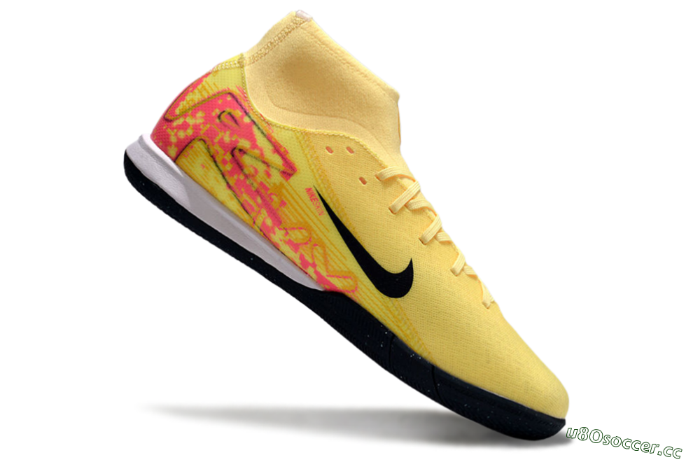 Men's Nike Air Zoom Mercurial Superfly 10 Elite IC Indoor & Futsal High-Tops Football Shoes - Yellow/Black/Red 4