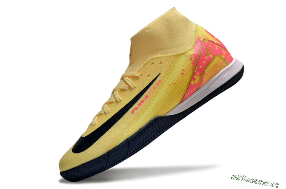 Men's Nike Air Zoom Mercurial Superfly 10 Elite IC Indoor & Futsal High-Tops Football Shoes - Yellow/Black/Red 5