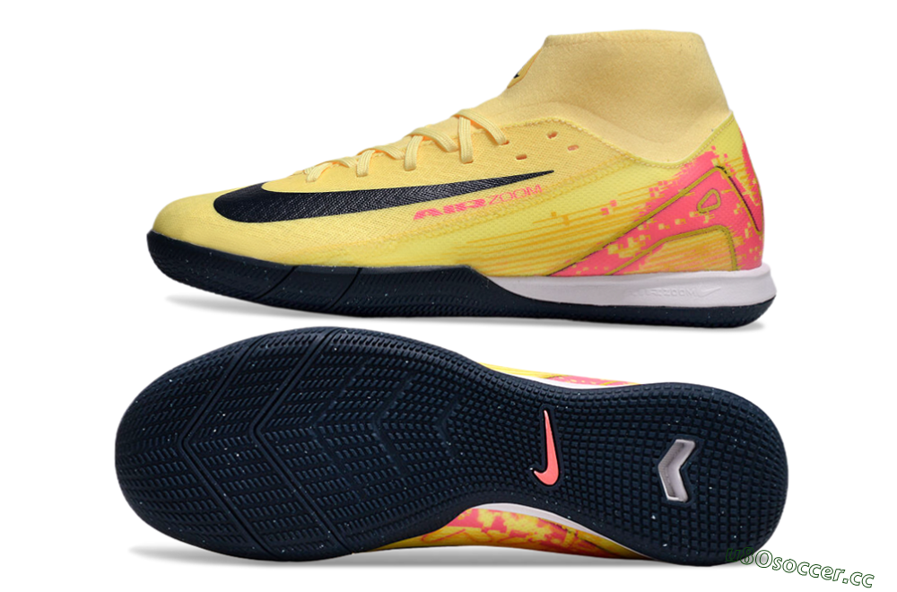 Men's Nike Air Zoom Mercurial Superfly 10 Elite IC Indoor & Futsal High-Tops Football Shoes - Yellow/Black/Red 1