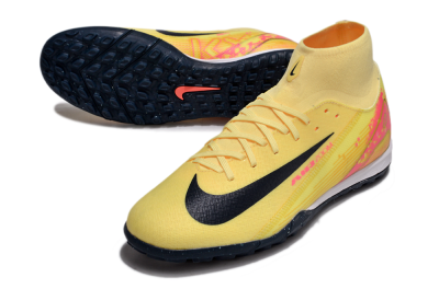 Men's Nike Air Zoom Mercurial Superfly 10 Elite TF Artificial Turf High-Tops Football Shoes - Yellow/Black/Red