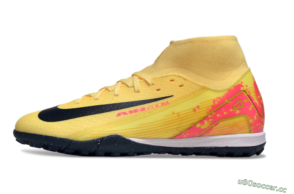 Men's Nike Air Zoom Mercurial Superfly 10 Elite TF Artificial Turf High-Tops Football Shoes - Yellow/Black/Red 0
