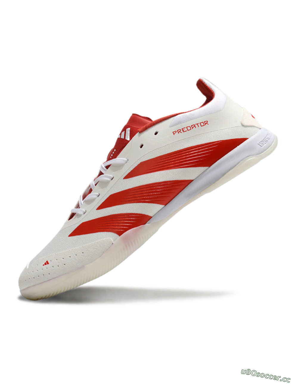 Unisex Adidas Predator 24 Elite IC Indoor & Futsal Low-Tops Football Shoes - Beige/Red/White 5