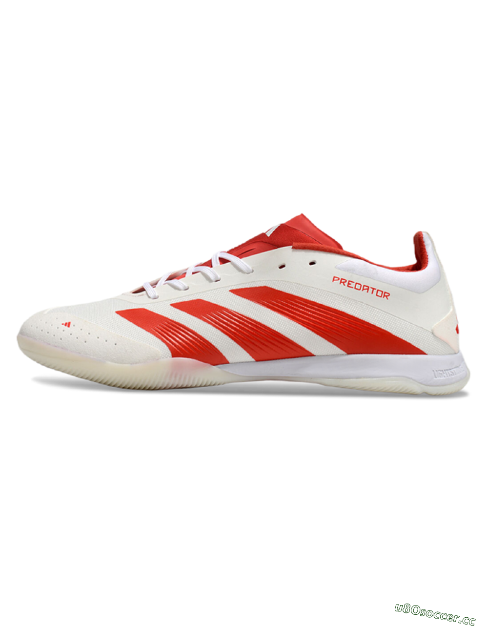 Unisex Adidas Predator 24 Elite IC Indoor & Futsal Low-Tops Football Shoes - Beige/Red/White 0