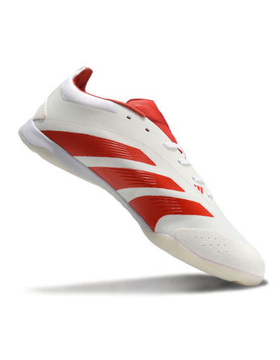 Unisex Adidas Predator 24 Elite IC Indoor & Futsal Low-Tops Football Shoes - Beige/Red/White