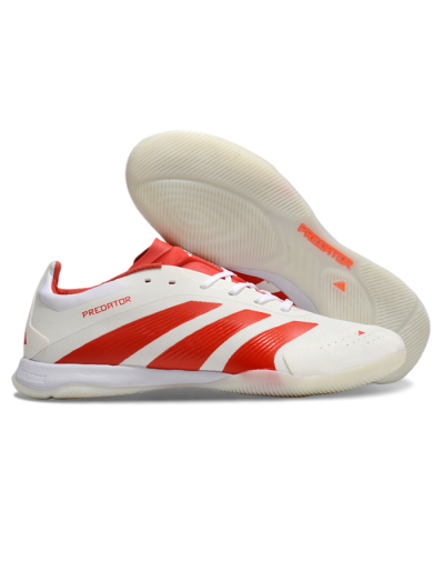 Unisex Adidas Predator 24 Elite IC Indoor & Futsal Low-Tops Football Shoes - Beige/Red/White
