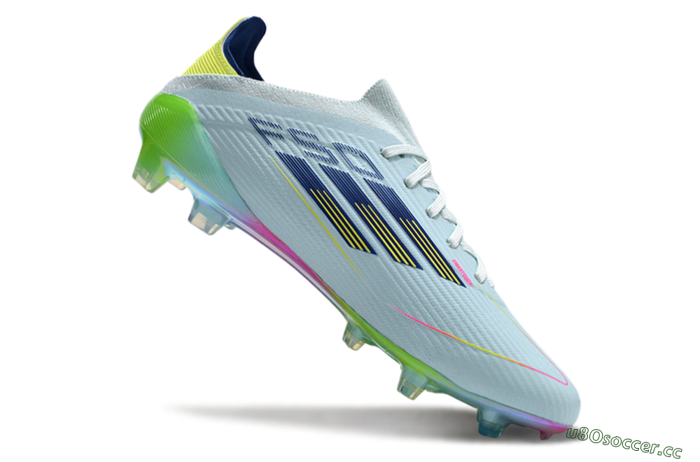 Unisex Adidas F50 Elite FG Firm Ground Low-Tops Football Boots - Jade/Blue/Yellow 5