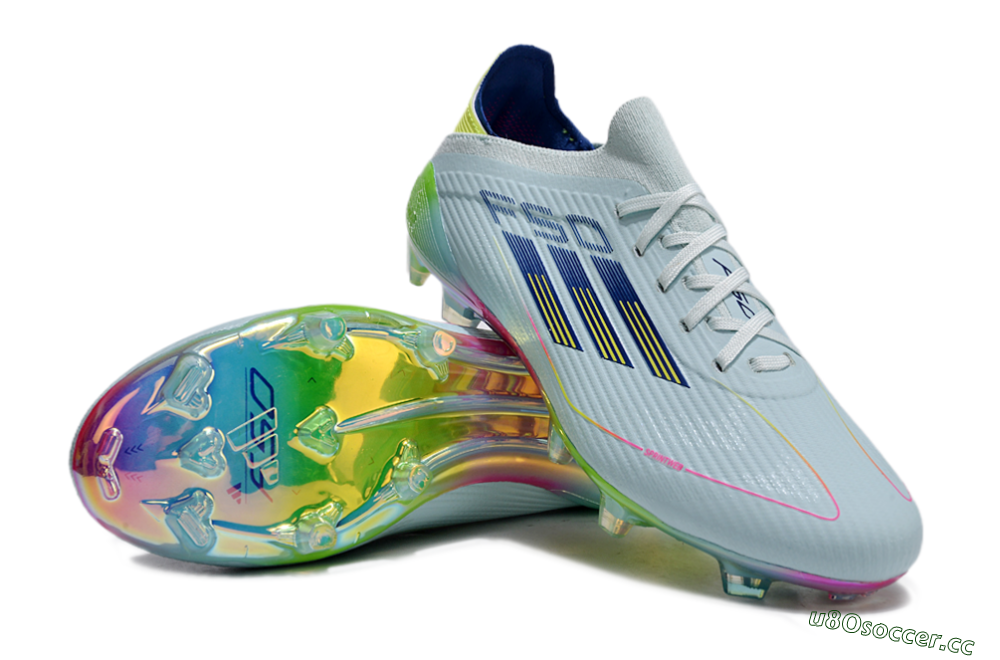 Unisex Adidas F50 Elite FG Firm Ground Low-Tops Football Boots - Jade/Blue/Yellow 4