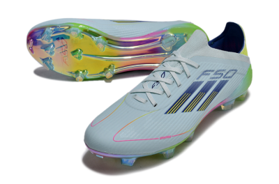 Unisex Adidas F50 Elite FG Firm Ground Low-Tops Football Boots - Jade/Blue/Yellow