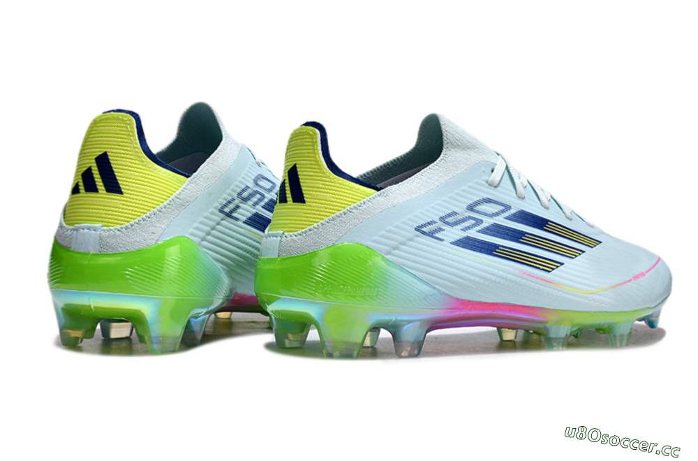 Unisex Adidas F50 Elite FG Firm Ground Low-Tops Football Boots - Jade/Blue/Yellow 7