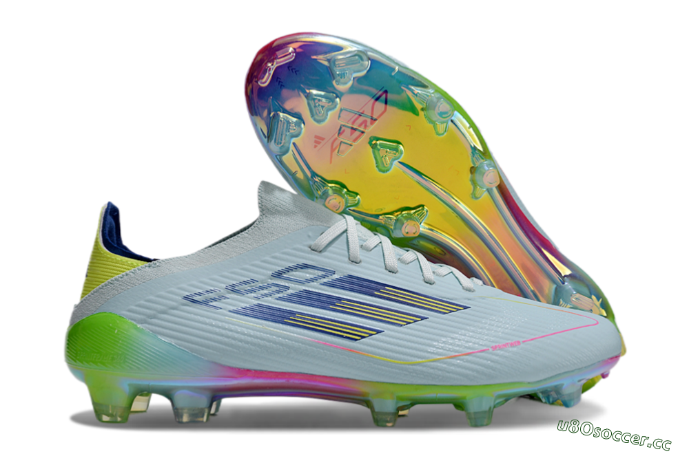 Unisex Adidas F50 Elite FG Firm Ground Low-Tops Football Boots - Jade/Blue/Yellow 2