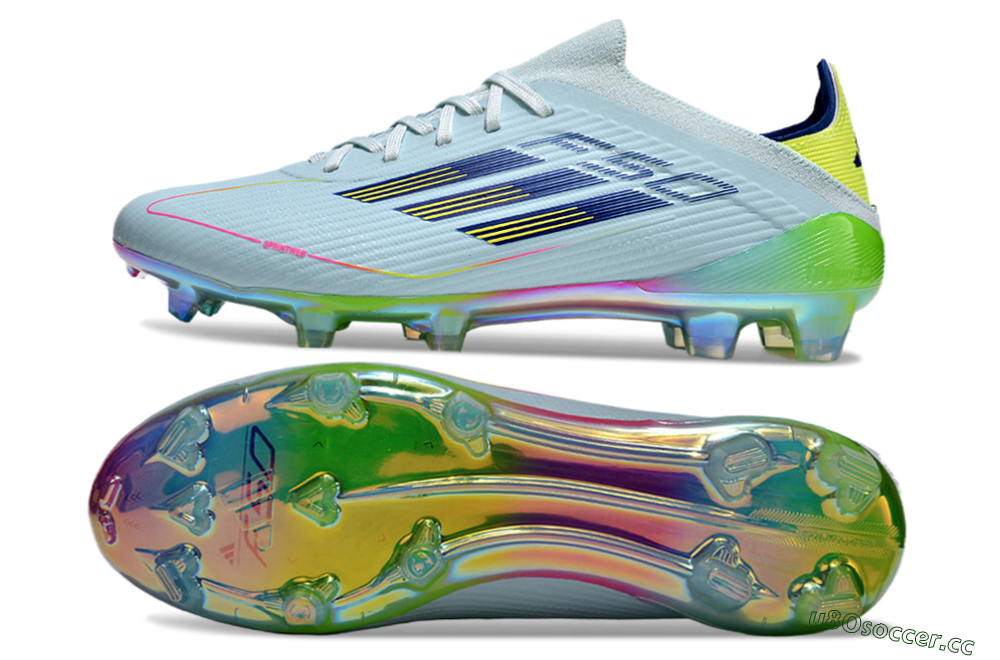 Unisex Adidas F50 Elite FG Firm Ground Low-Tops Football Boots - Jade/Blue/Yellow 1