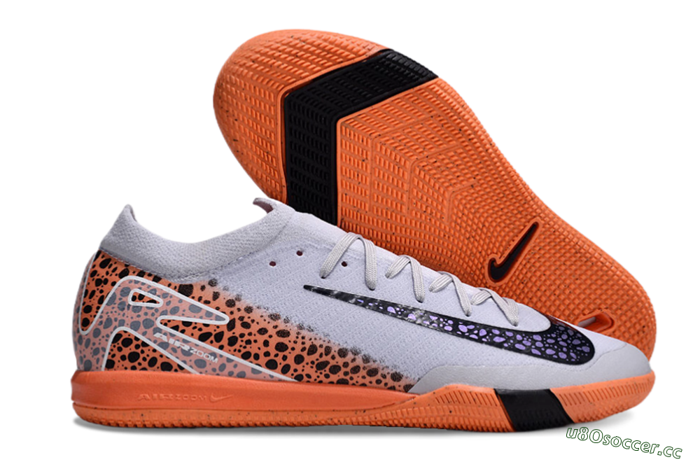 Unisex Nike Air Zoom Mercurial Vapor 16 Elite IC Indoor & Futsal Low-Tops Football Shoes - White/Black/Leopard 2