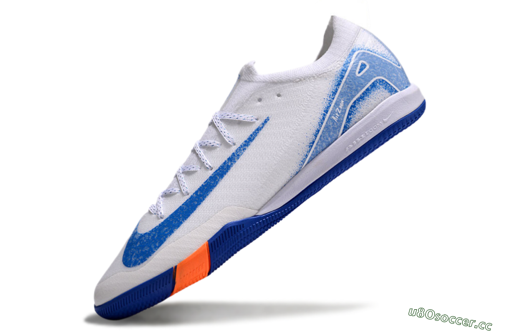 Unisex Nike Air Zoom Mercurial Vapor 16 Elite IC Indoor & Futsal Low-Tops Football Shoes - White/Blue/Orange 6