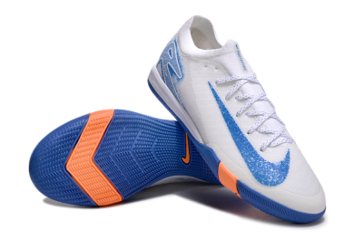 Unisex Nike Air Zoom Mercurial Vapor 16 Elite IC Indoor & Futsal Low-Tops Football Shoes - White/Blue/Orange