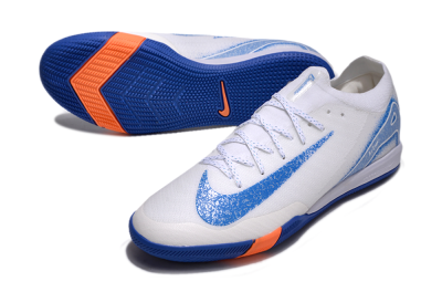 Unisex Nike Air Zoom Mercurial Vapor 16 Elite IC Indoor & Futsal Low-Tops Football Shoes - White/Blue/Orange
