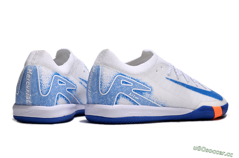 Unisex Nike Air Zoom Mercurial Vapor 16 Elite IC Indoor & Futsal Low-Tops Football Shoes - White/Blue/Orange 7