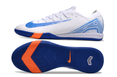 Unisex Nike Air Zoom Mercurial Vapor 16 Elite IC Indoor & Futsal Low-Tops Football Shoes - White/Blue/Orange