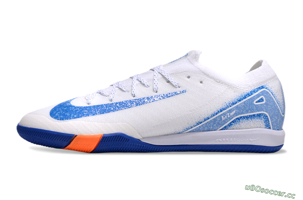 Unisex Nike Air Zoom Mercurial Vapor 16 Elite IC Indoor & Futsal Low-Tops Football Shoes - White/Blue/Orange 0