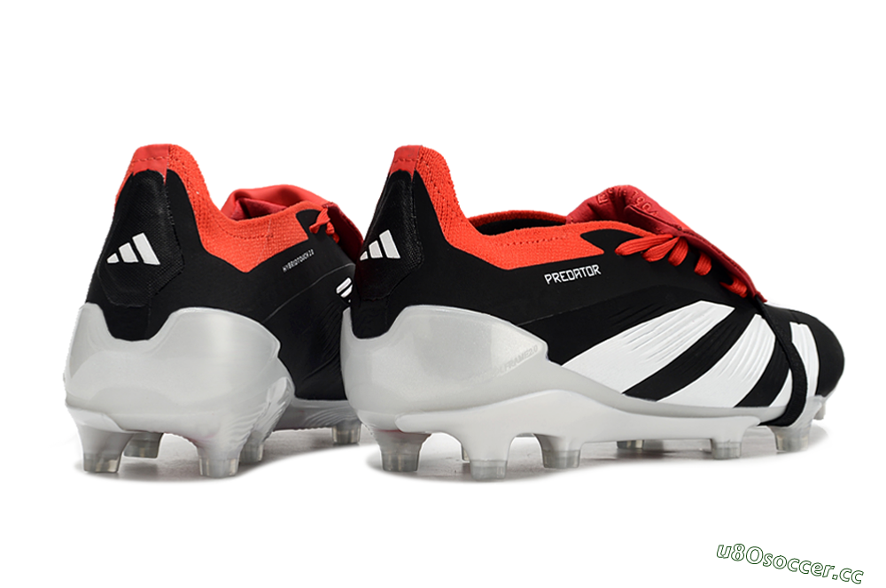 Men's Adidas Predator Elite Foldover Tongue FG Firm Ground Low-Tops Football Boots - Black/White/Red 6