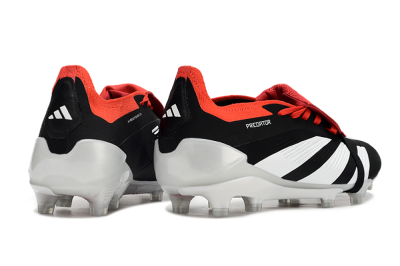 Men's Adidas Predator Elite Foldover Tongue FG Firm Ground Low-Tops Football Boots - Black/White/Red