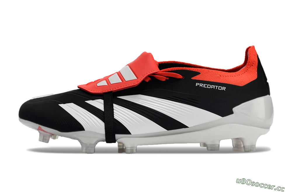 Men's Adidas Predator Elite Foldover Tongue FG Firm Ground Low-Tops Football Boots - Black/White/Red 0