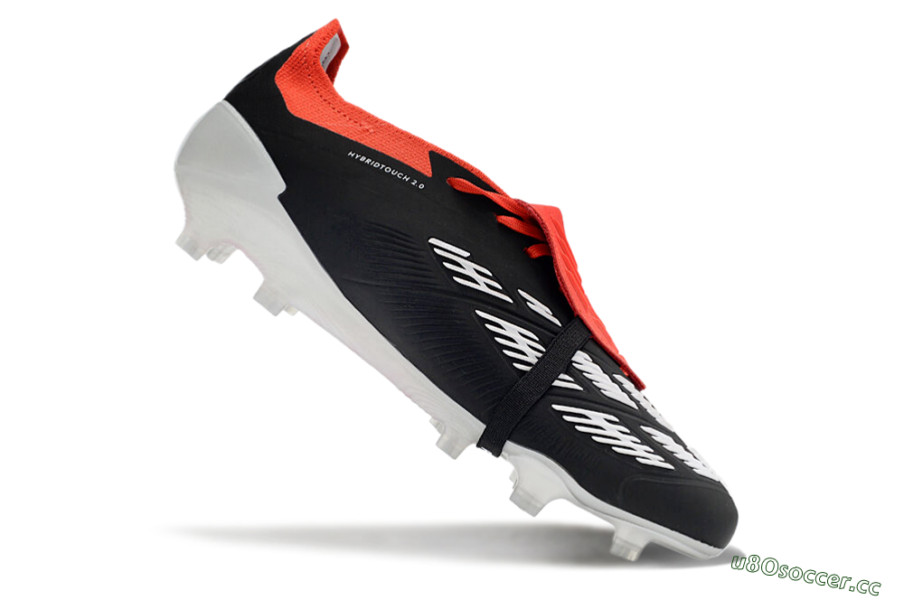 Men's Adidas Predator Elite Foldover Tongue FG Firm Ground Low-Tops Football Boots - Black/White/Red 4