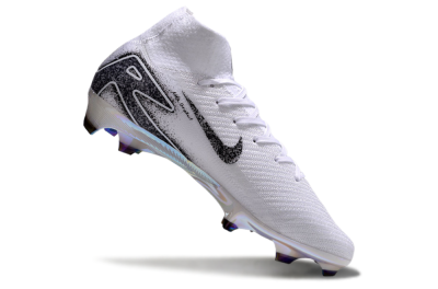 Men's Nike Air Zoom Mercurial Superfly 10 Elite FG Firm Ground High-Tops Football Boots - White/Black/Grey